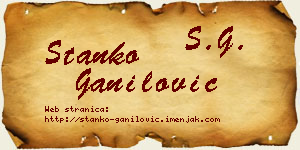 Stanko Ganilović vizit kartica